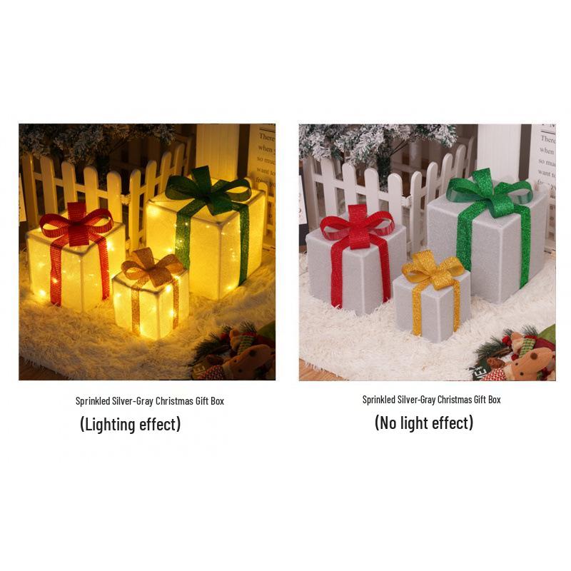 Cross-Border Christmas Luminous Gift Box Set: Outdoor Decorative Lights for Courtyard & Mall Display