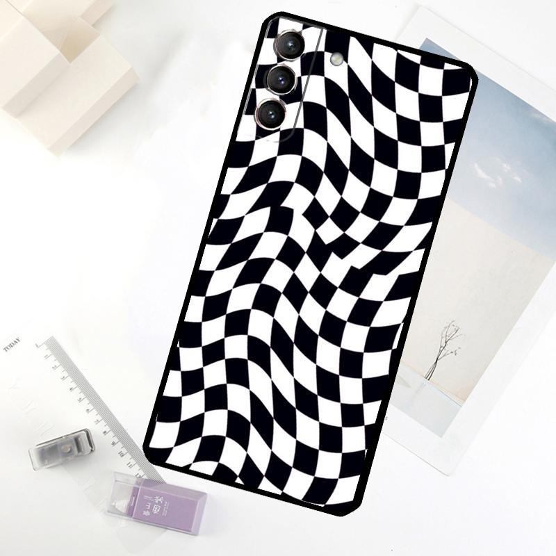 Crazy Checkered Phone Case For Samsung Galaxy S25 FE S20 FE S21 S22 S23 S24 S25 S26 Ultra S10 S25 Plus Cover