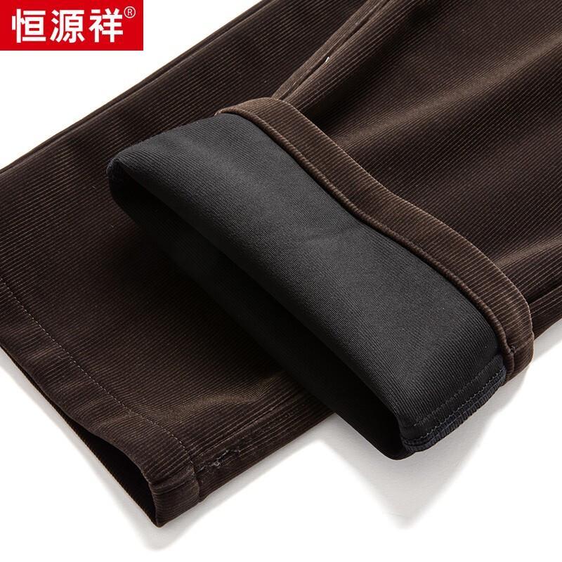 Hengyuanxiang Men's Corduroy Straight-Leg Casual Pants