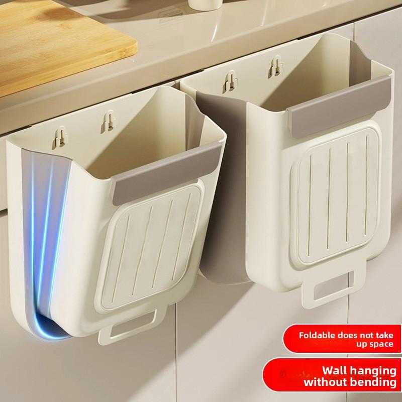 Kitchen Collapsible Household Cabinet Hanging No-bend Thickened Rubbish Bin medium серый