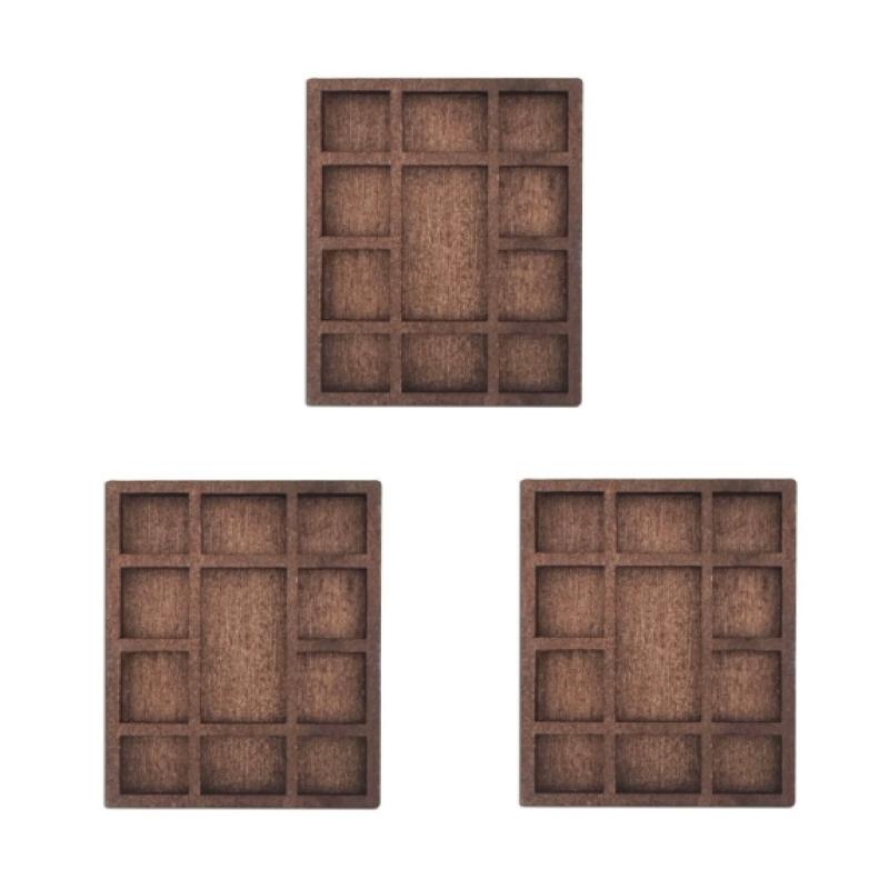 Miniature Trinket Shelf  Shelf Dollhouse Miniature Decor Multi Compartments Wooden Jewelry Display Tray Ring Storage