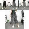 Wide Korean Women Leg High Waist Loose Baggy Casual Striped Crop Trousers Pants
