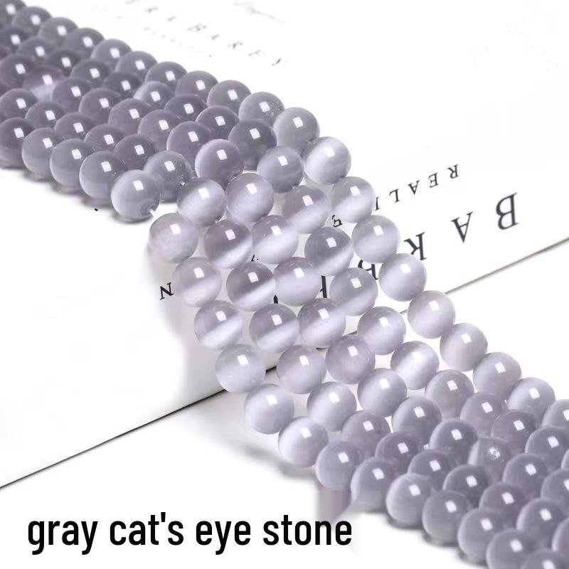 Cat's Eye Stone Jewelry Accessories: Loose Round Beads for DIY Stringing