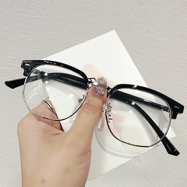 

Retro Half-frame Anti-blue Light Myopia Glasses Ultralight Fashion Unisex Business Nearsighted Eyeglasses Diopter -1.0 To -6.0 -150 серебряный