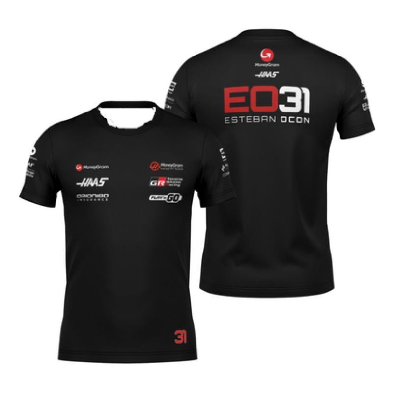Haas Black Team 3D Printed T-Shirt 2025 New Men's and Women's Sports Fashion Tshirt Summer Casual Short Sleeve kids T-Shirts Top