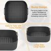 Air Fryer Silicone Pot Thick Reusable Silicone Square Air Fryer Liners Baking Tray Liner Paper Air Fryer Basket Baking Utensils