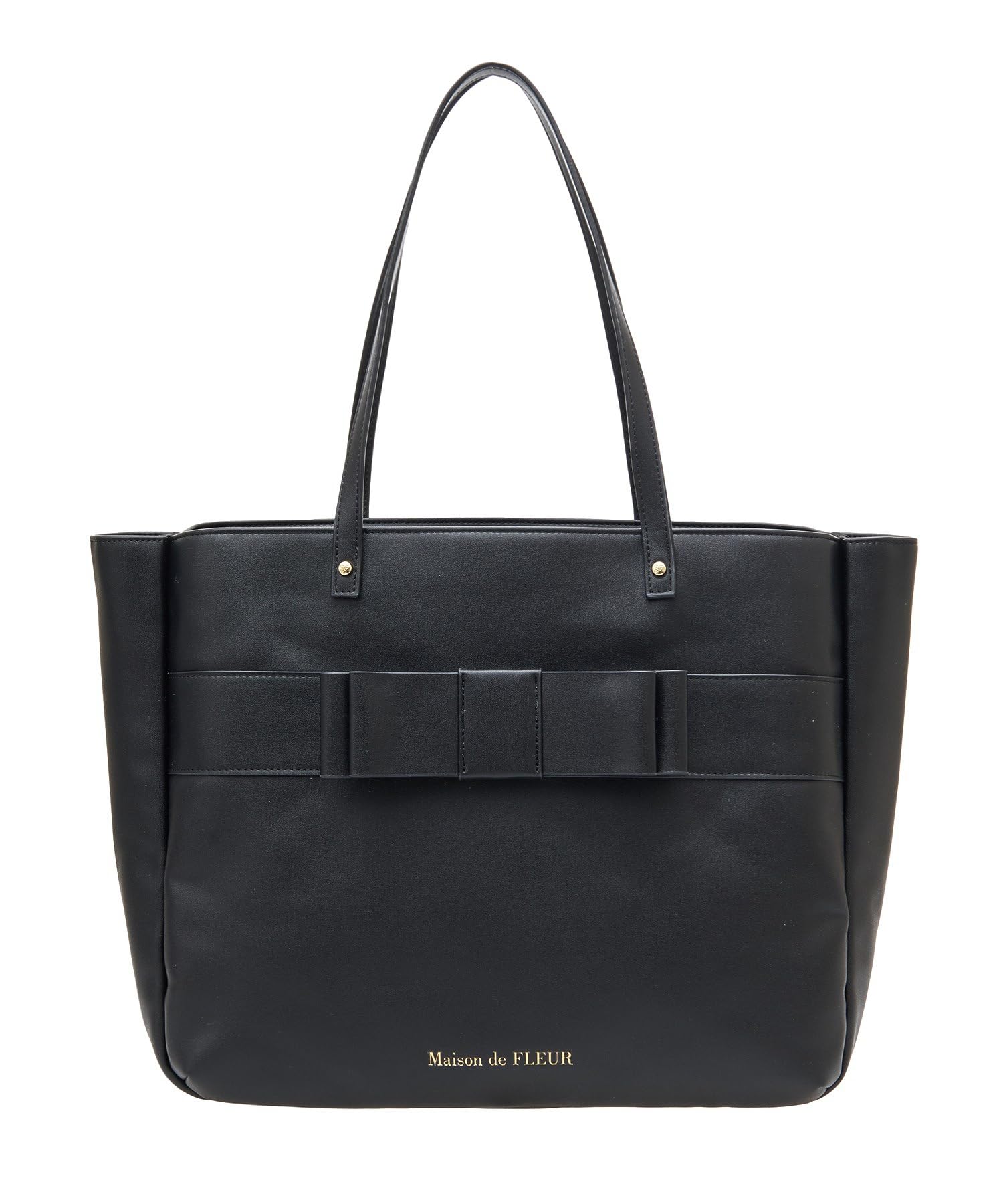 

Maison de FLEUR Front Ribbon 3-Room Tote Bag, Black, 08000223300