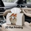 1pc, 2D Flat Printing, Tissue Box Heart-Shaped Lovebird Gift Box Pattern Printed Tissue Box, Suitable for Bathrooms, Living Rooms, Bedrooms, Dressing