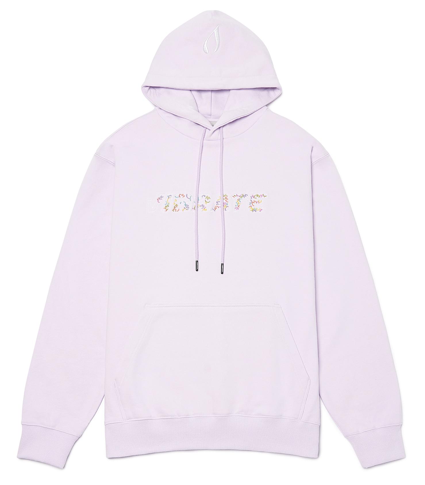 Vibrate Rainbow Lotus Logo Hoodie (Lavender Purple) Lavender Purple/L