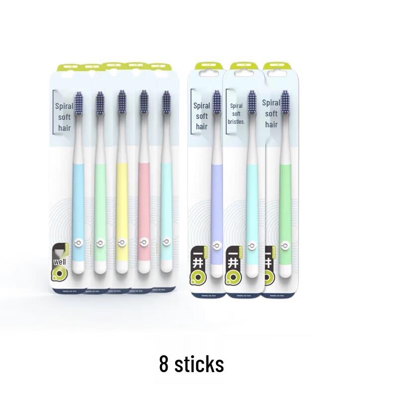 

Spiral Soft Bristle Toothbrush - 8 Pack