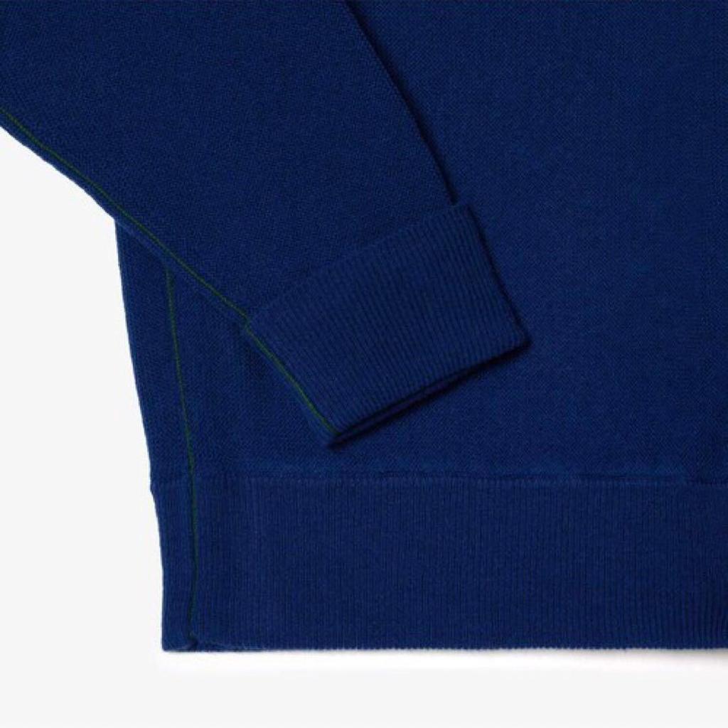 Used Popular sold-out item Lacoste LACOSTE Garter knit V-neck cardigan 100% wool
