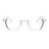 6211 Ultra-Light Hexagonal Frameless Anti-Blue Glasses, New Fashionable Plain And Thin Versatile Flat Glasses