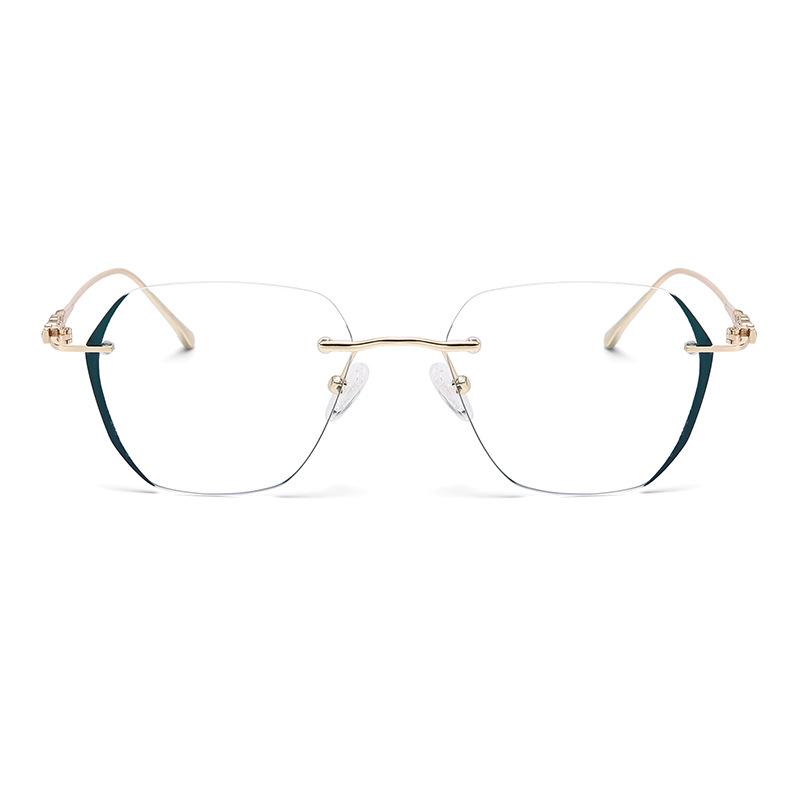 6211 Ultra-Light Hexagonal Frameless Anti-Blue Glasses, New Fashionable Plain And Thin Versatile Flat Glasses