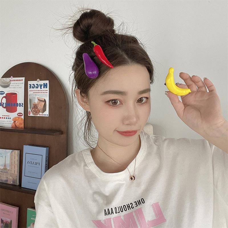 Simulated Fruit And Vegetable Hair Clip Bangs Hair Clip Cute Broken Hair Small Clip Hair Accessories For Girls Hair Styling Tool