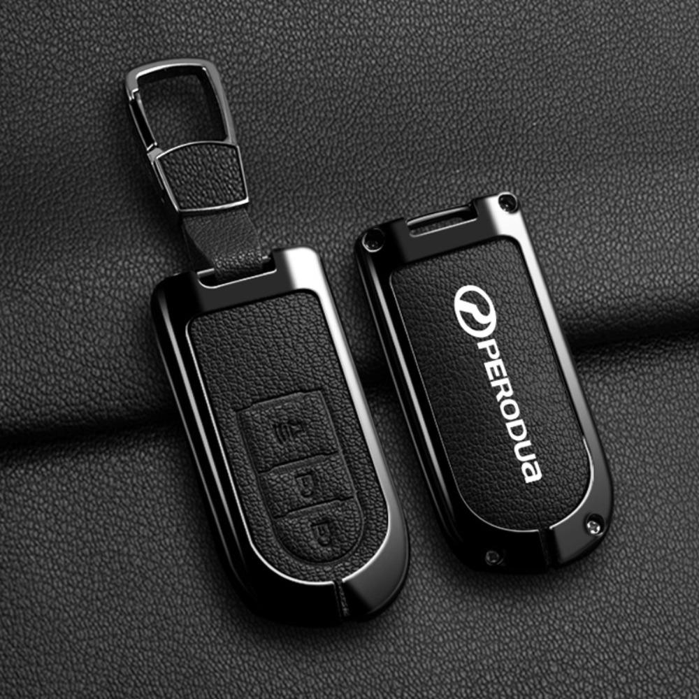 For PERODUA Toyota Car Key Cover Metal Shell Protector for Men Women with Remote Control