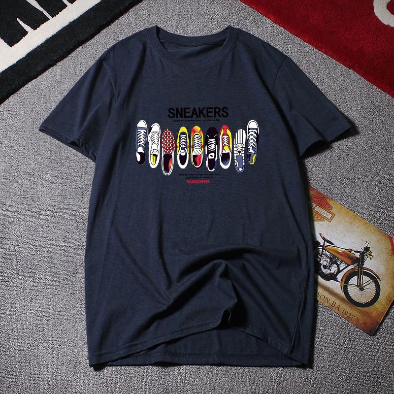 Cotton T-Shirts Summer Short Sleeved T-shirt Men's Round Neck Top Half Sleeved T-shirt Loose T-shirt