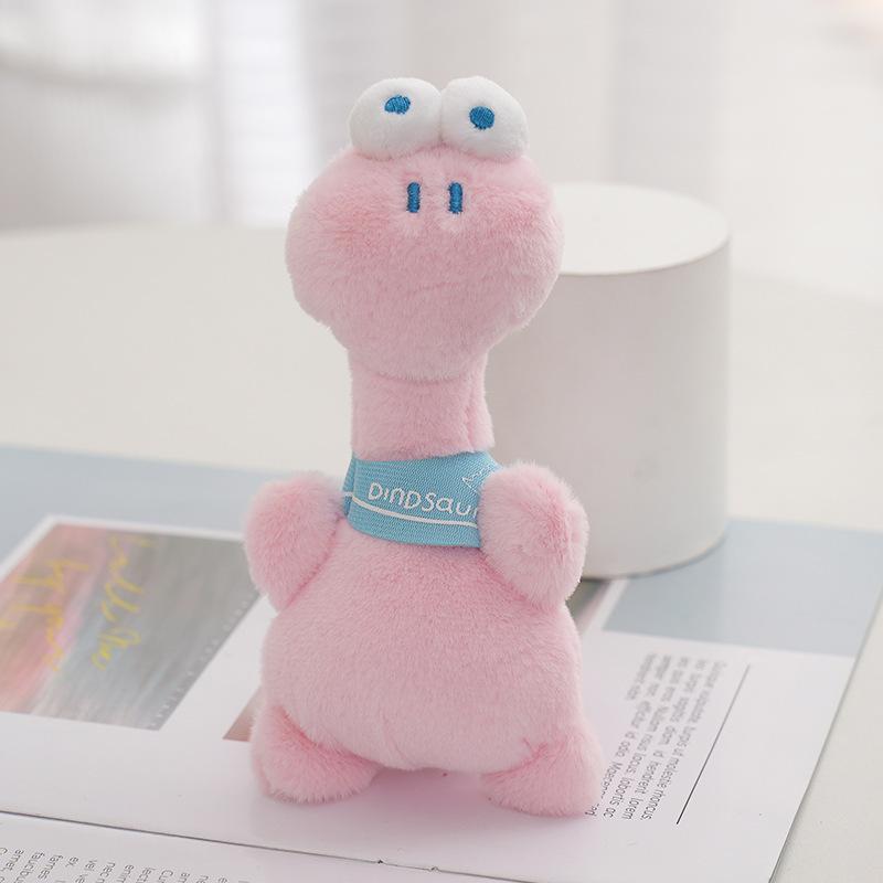 

Plush Dinosaur Bigeyed Keychain Soft And Cuddly Stuffed Animal Accessory Bag рожевий