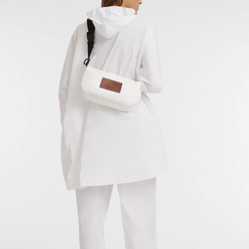 New LONGCHAMP D'HEYGERE Collaboration Polyester Shoulder Bag Backpack Women's White 10181SD3007