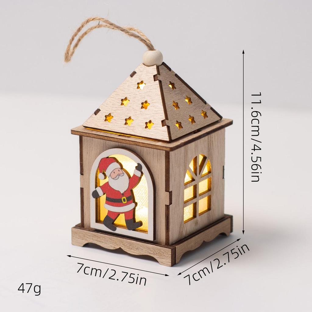 Christmas Luminous Wooden Cabin Ornament - Small House Tree Decoration