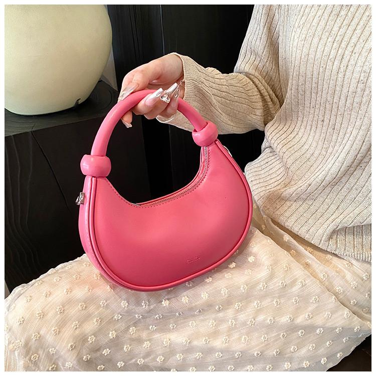 IELGY Korean Version Fashionable Hand-Carrying Crescent Bag Unique One-Shoulder Niche All-Match Messenger Bag