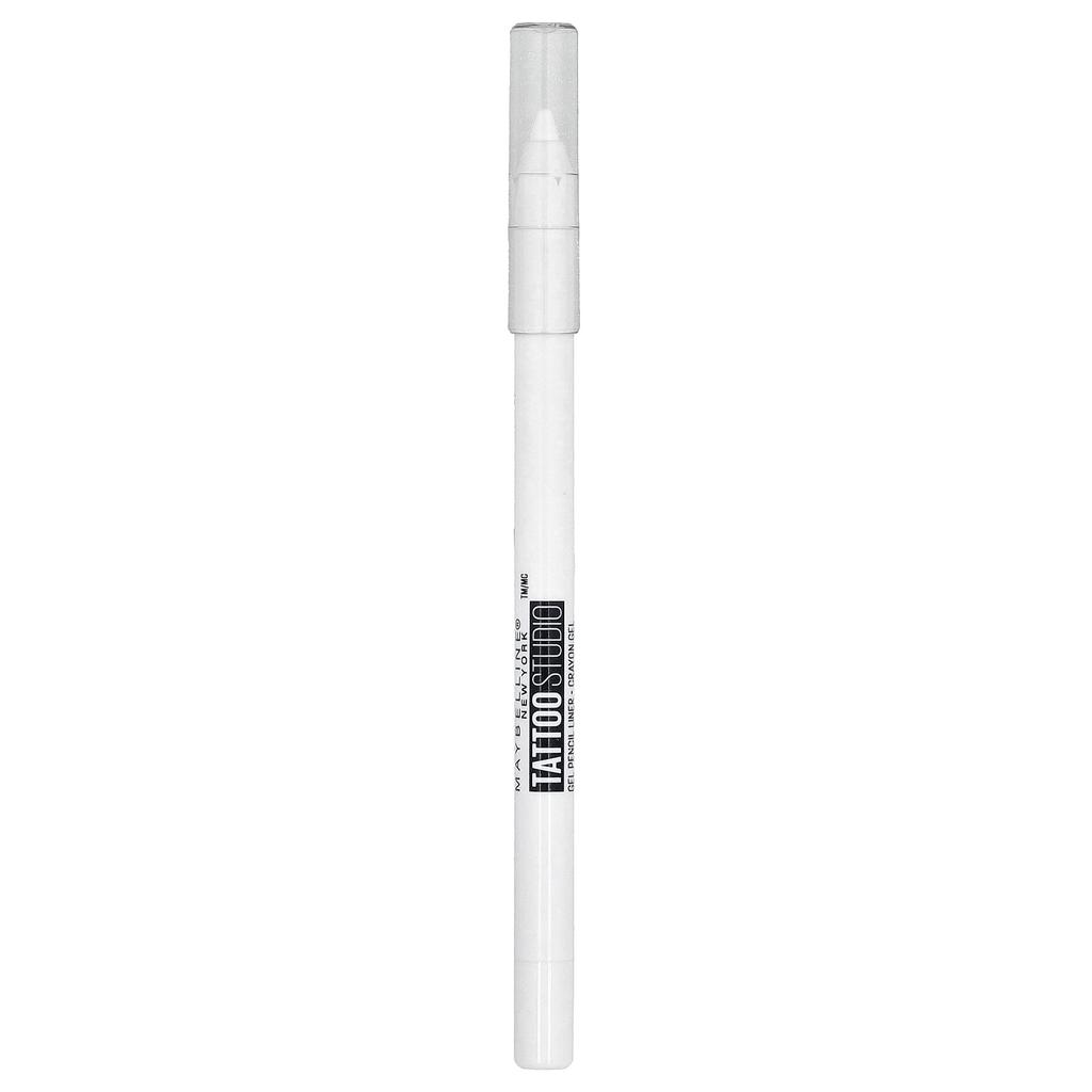 Maybelline Tattoo Studio, Eyeliner, Sharpenable Gel Pencil, Waterproof, 970 Polished White, 1.2 G (0.04 Oz)