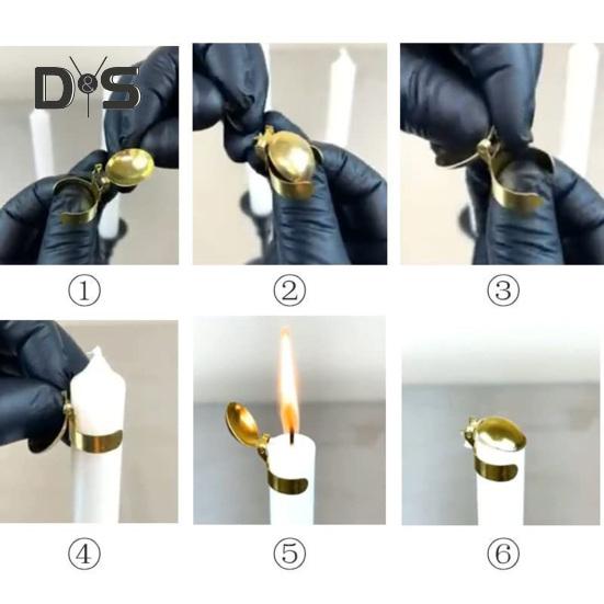 4Pcs/Set Automatic Candle Extinguisher Metal Shell Candle Wick Flame Snuffer Clip Adjustable Ring Putting Out Candle Stopper Candle Accessories