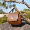 Korean-style Women's Genuine Leather 2025 New Crossbody Bag, Light Luxury Niche High-end Capsule Chestnut Cowhide Women's Bag