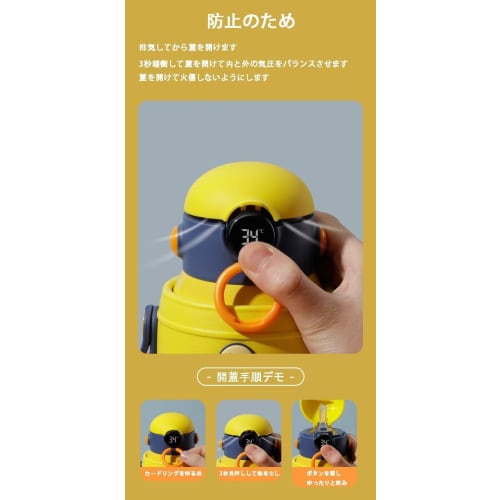 Godfun Children's 500ml Stainless Steel Thermos with Straw, Anime Design, Portable, 500ml-Style2