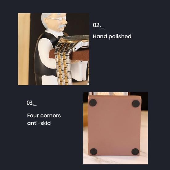 Old Butler Uhrenständer, Schmuckgeschäft, Uhrendisplayhalter, Simulationsmodell eines älteren Mannes, glatte Oberfläche, Uhrenorganizer, Home-Office-Desktop-Ornament