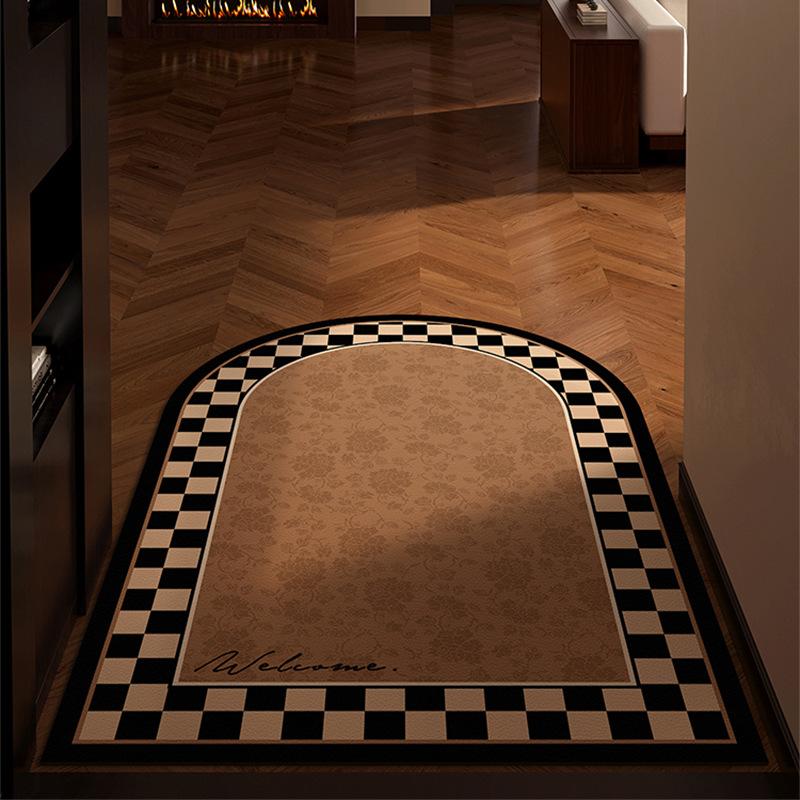 Middle Ancient Style Entrance Door Mat Dirt Resistant PVC Door Leather Carpet Floor Mat