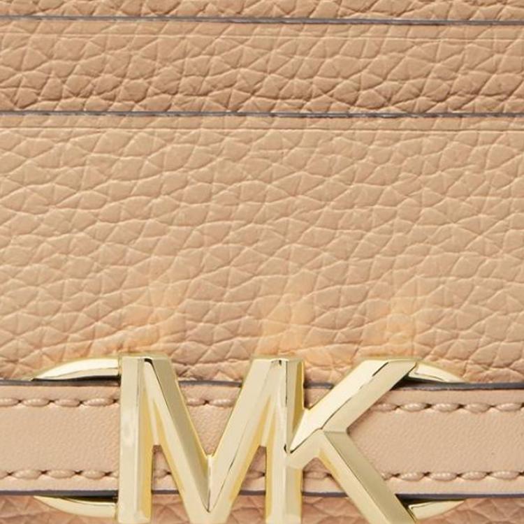 Michael Kors MK Reed Gold Logo Multi-Slot Leather Card Holder Women Accessories Beige 35S3G6RD3L-222