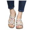 Dámská móda All-Match Květinové boty na klínovém podpatku Duté ležérní sandály
