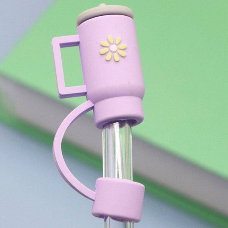 5PCS Large Diameter 10mm Straw Cap Color Silicone Leakproof Plug Ice Bullock Accessories Dust Cup Straight Bends Are Available
