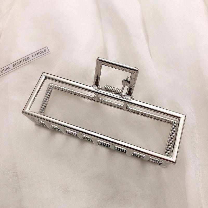 New Women Elegant Gold Silver Hair Clip Hollow Geometric Metal Hair Claw Headband Crab Hair Clips Fashion Hair Accessories