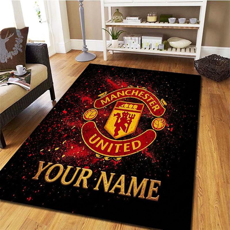 Manchester United F Custom Name Carpet Rug for Living Room Bedroom Home Sofa Decoration,Kids play Non-slip Floor Mat