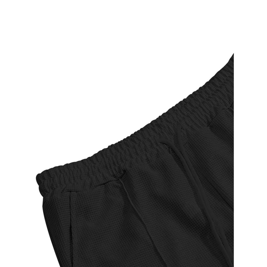 Conjunto de Roupa Esportiva Casual Masculina de Cor Sólida, Camisa Listrada de Manga Comprida, Top com Decote Quadrado e Meio Zíper, Conjunto de Calças com Cordão