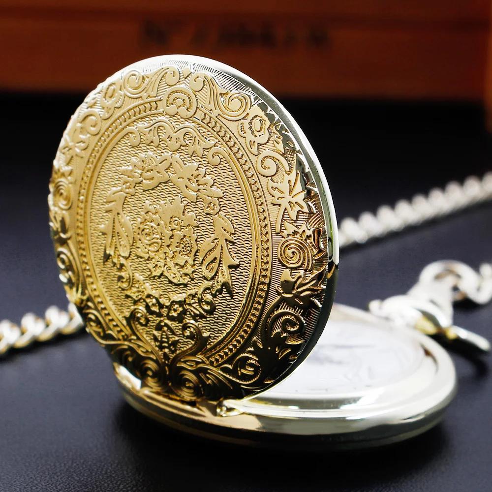 Minimalism Vintage Gold Luxury Pocket Watch Antique Vintage Quartz Chain Clock Pendant Jewelry Timepiece Gift for Women Men