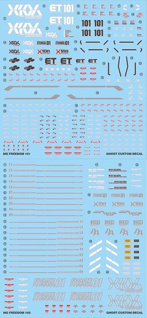 MG MGEX MGSD FM HiRM Robot MS Ensha Water Transfer Decals MG Freedom Gundam Fluorescent!! 1/100 Detail-Up (for 1/100 Ver. 2.0) [Used]