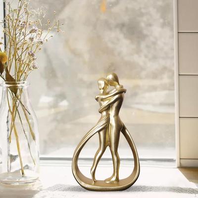 Couple Statue Figure Resin Lovers Sculpture Desk Ornament for Office Shelf Table Bookshelf