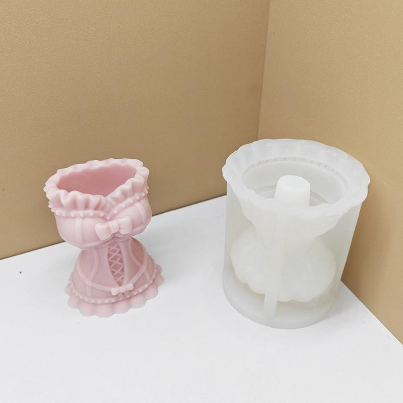 3D Wedding Dress Silicone Mold  Flowerpot Vase Resin Molds Exploy Casting Mould Concrete Gypsum Ornaments Home Decor