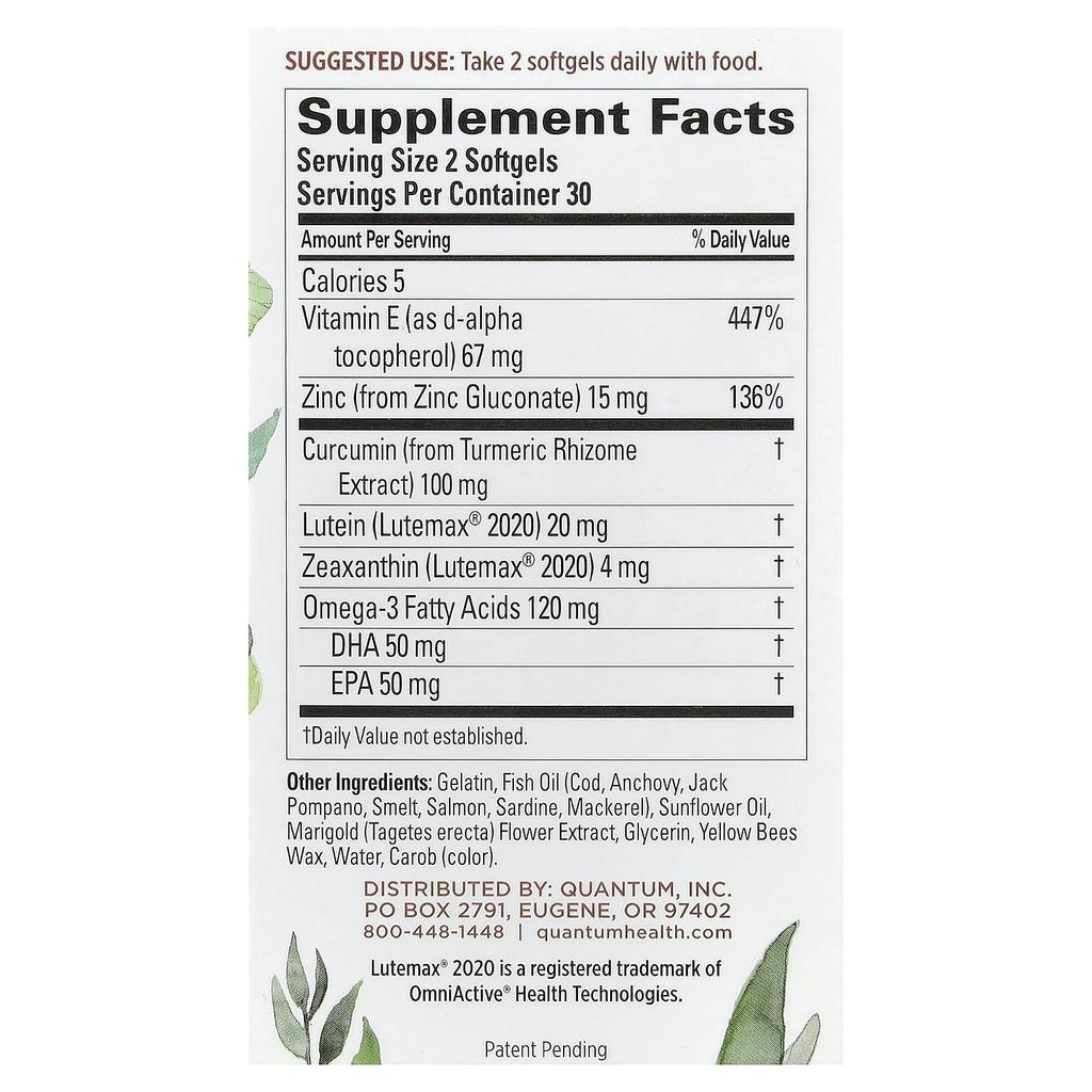 Quantum Health Digital Blue®, Eye Health, 60 Softgels