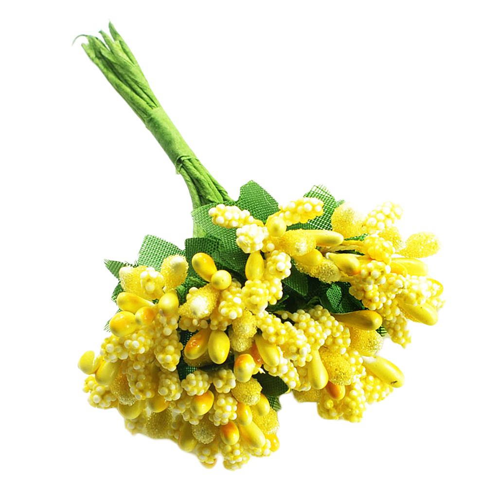 Tige de Fleur Artificielle en Tissu Élégant Artisanat Bouquet d'Étamines pour Mariage Fête et Décorations de Cheveux