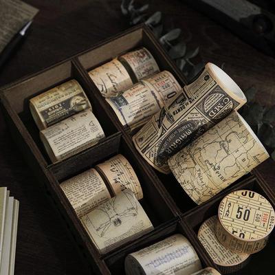 Naklejki Washi Tape w stylu retro z Yanji: Seria Wenyan Dekoracja Notebooka, 12 Kreatywnych Projektów DIY