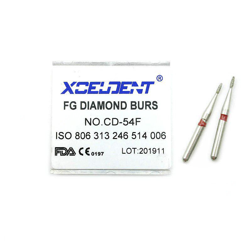 10 pcs Fraises Diamantées de Polissage Dentaire FG Haute Vitesse Fraises de Polissage Dentaire pour Pièce à Main Haute Vitesse CD-54F