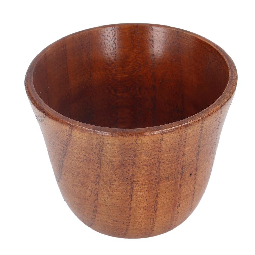4Pcs Set Solid Wood Wooden Tea Cups Heat Insulation Wooden Coffee Cup Wooden Cup Set  Tea Drinking