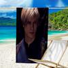 proof beach towel with a Resident Evil Leon S. Kennedy pattern - soft,absorbent,quick-drying,machine washable - perfect for swimming,camping,bathing