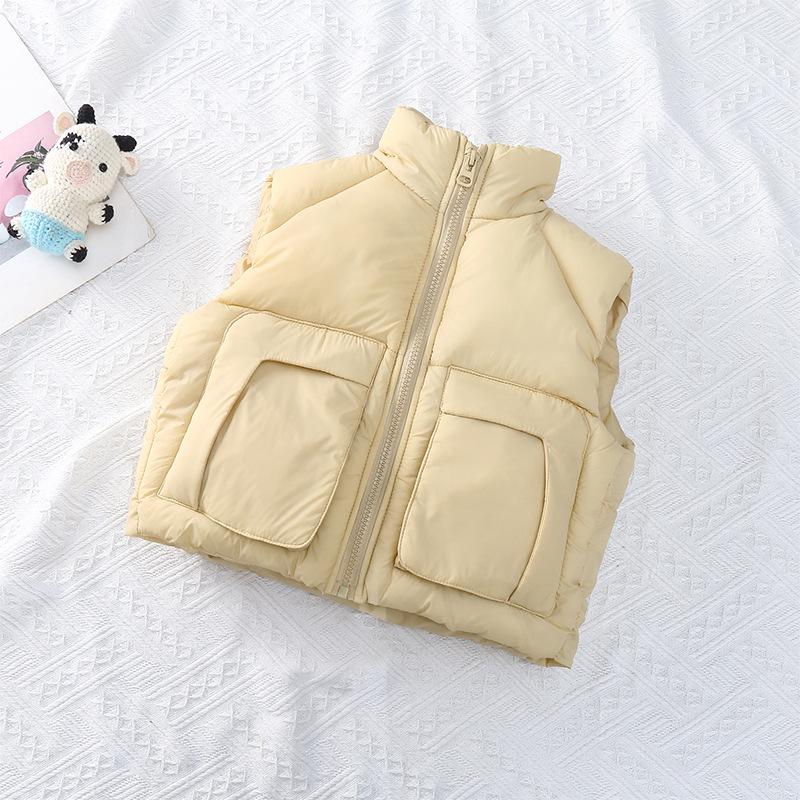 Children's Down Cotton Vest – Stand Collar Jacket for Boys & Girls, Autumn/Winter