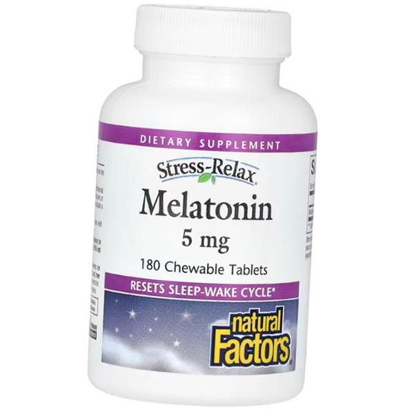 

Мелатонін для сну, Stress Relax Melatonin 5, Natural Factors (72406010) 180tab
