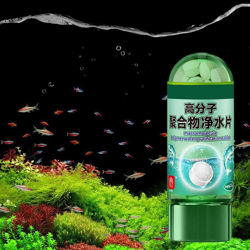 1 Bottle 35 tablets Fast Water Purification Tablets Aquarium Water Filter Tablets Potable Aqua Tablets Fish Tank Accessories