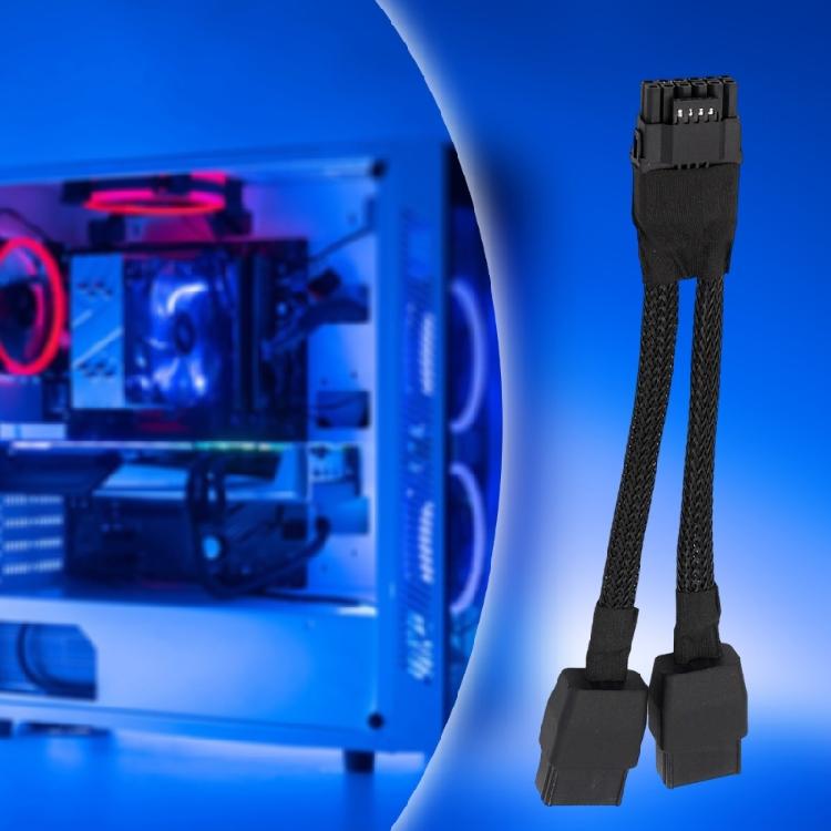 16AWG 2x 8Pin To 16Pin Graphics Card Power Cable Featuring Heat Resistant PVC Coating GPU Cord 12+4Pin